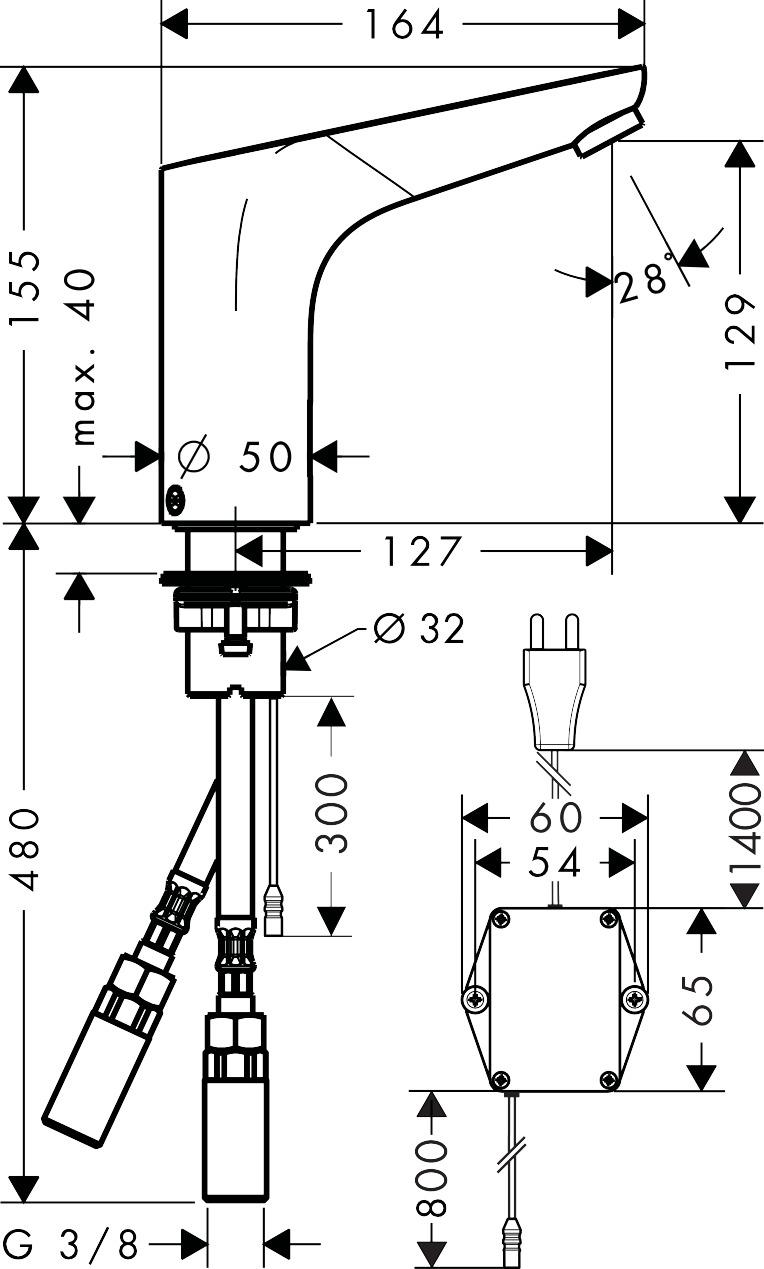Hansgrohe Focus 130 Chrome baterija (slavina) za umivaonik senzorska 31174000