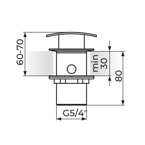 Rosan Mistique Chrome odlivni ventil sifona klik-klak za umivaonike sa prelivom 5/4