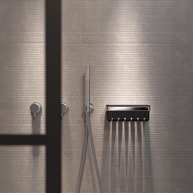 Geesa Frame Black/Chrome mrežasta korpa za tuš kabinu 918801-02-06