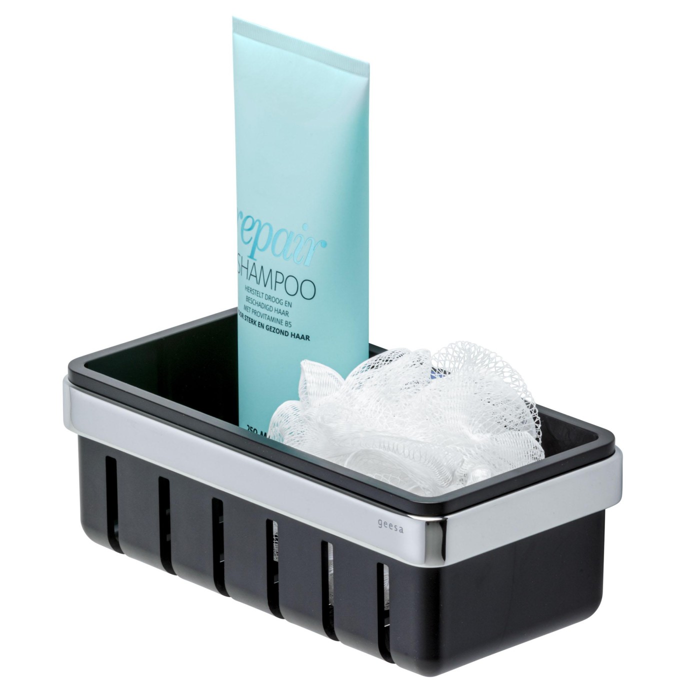 Geesa Frame Black/Chrome mrežasta korpa za tuš kabinu 918801-02-06