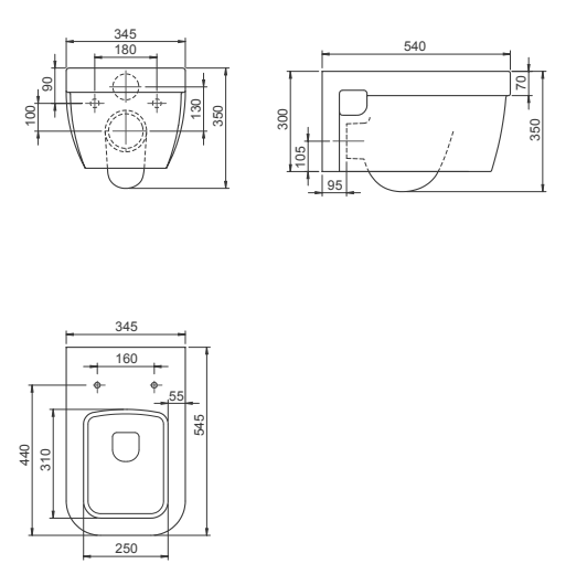 Turkuaz CeraStyle Noura White Rimless WC šolja konzolna sa vidljivim kačenjem 19900W