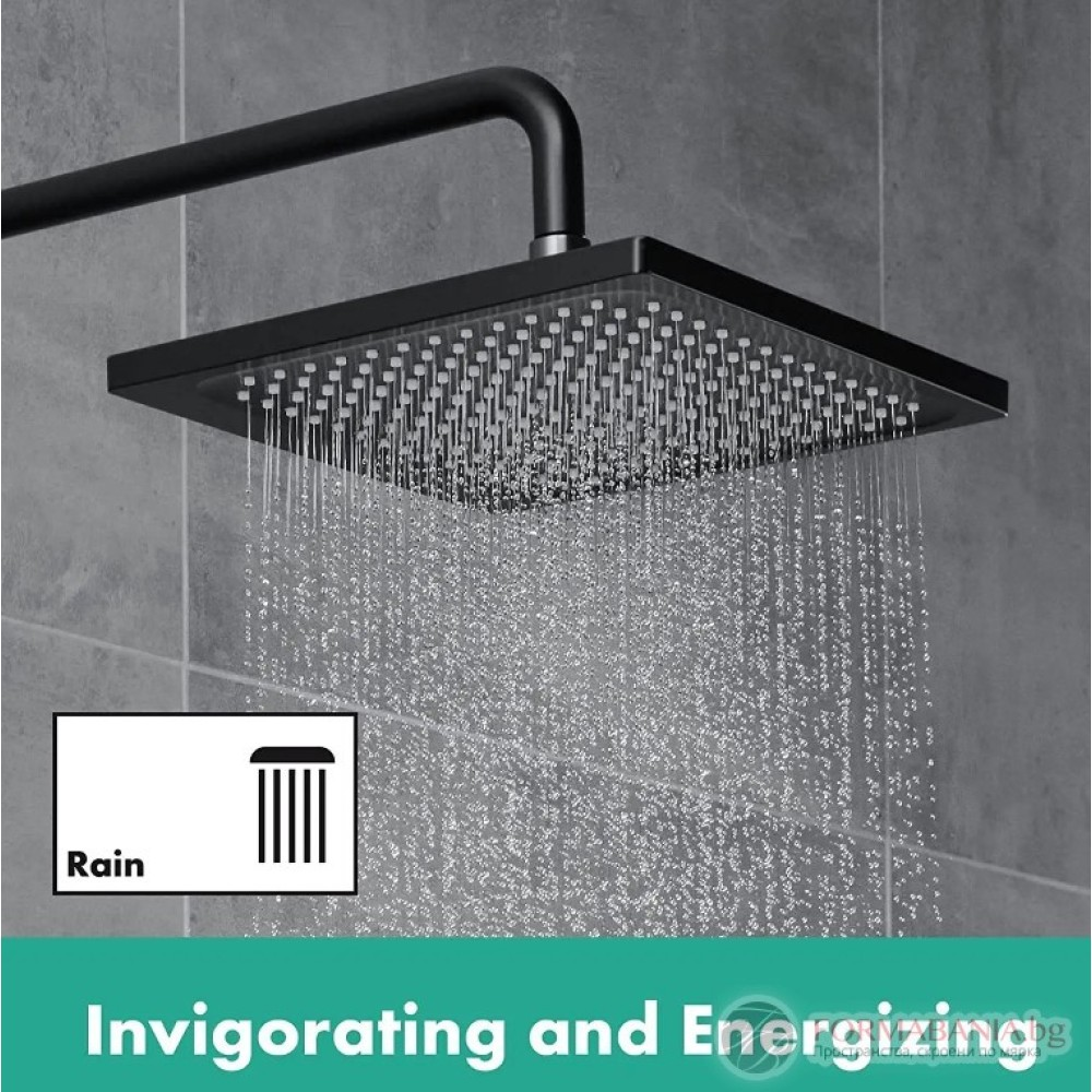 Hansgrohe Crometta E 240 Matt Black nadglavni tuš sa 1 vrstom mlaza 26726670