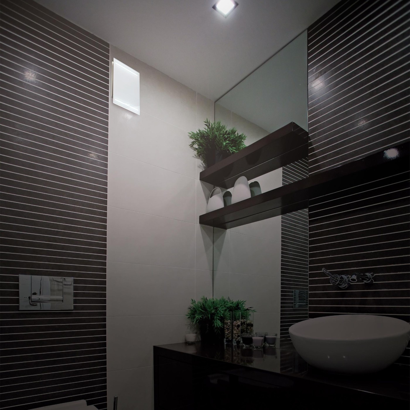 Cata E-100 GLT White kupatilski ventilator sa staklenom pločom, tajmerom i led svetlom 00900001