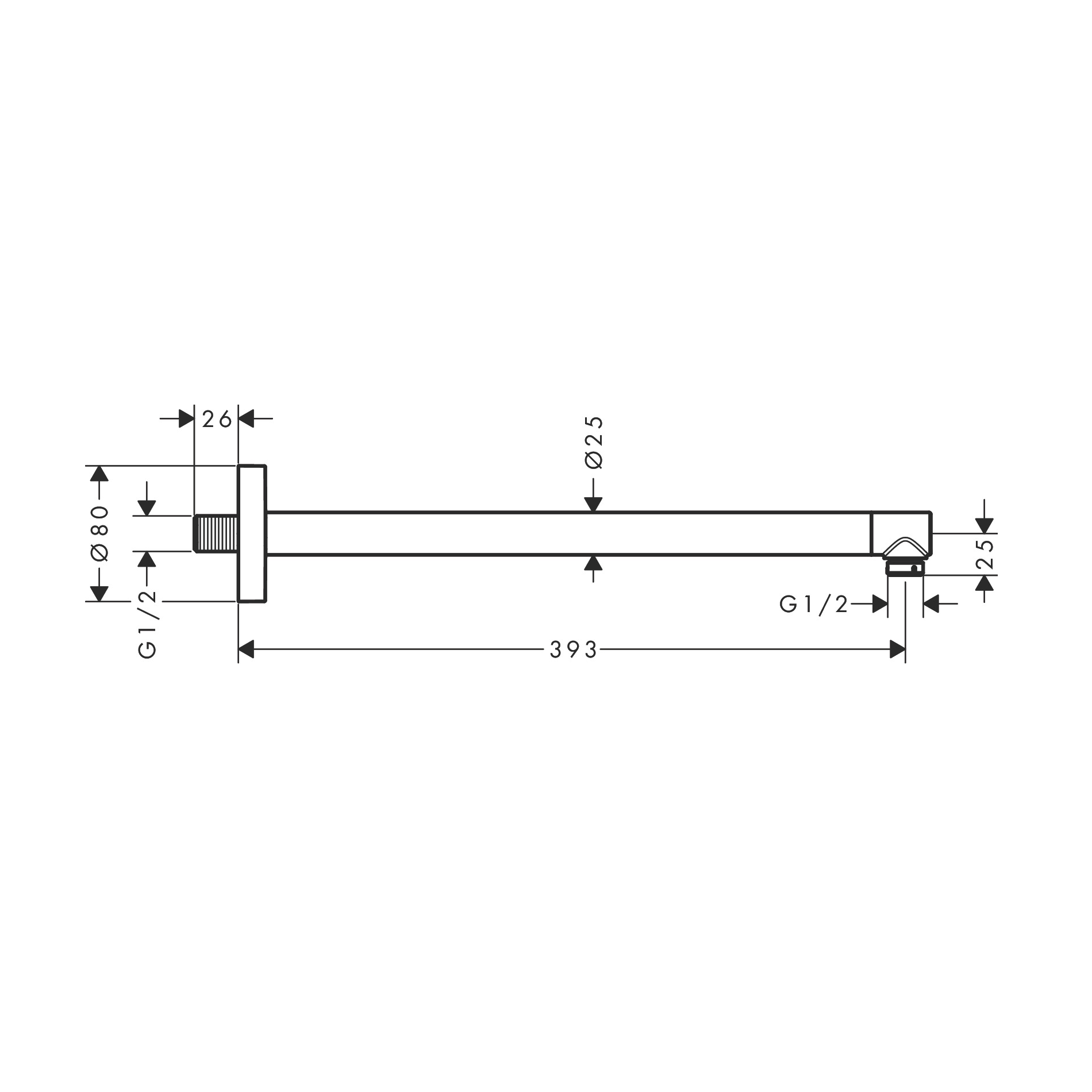 Hansgrohe S 390 Chrome držač nadglavnog tuša 24357000