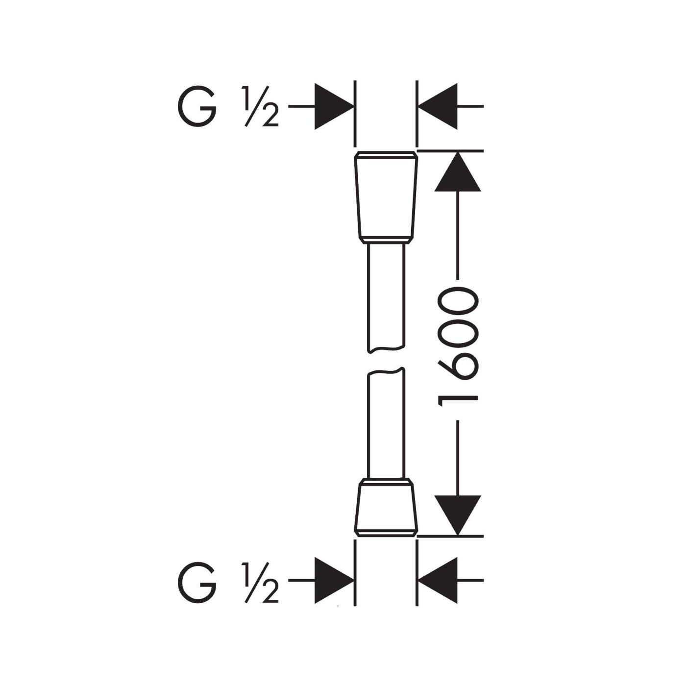 Hansgrohe Isiflex 1600 Matt White crevo za ručni tuš 28276700