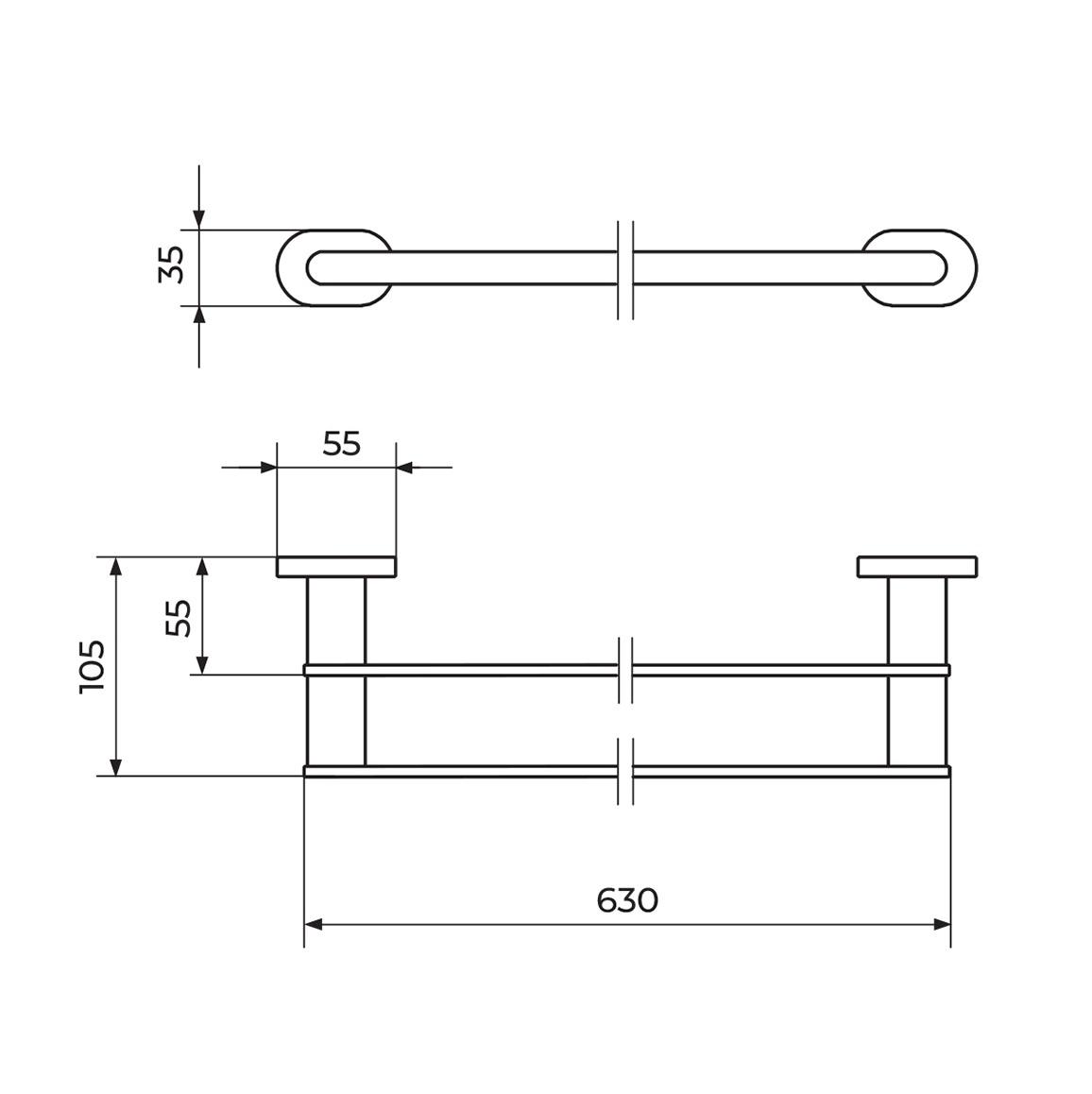 Rosan Mistique 600 Chrome držač peškira dupli JM902