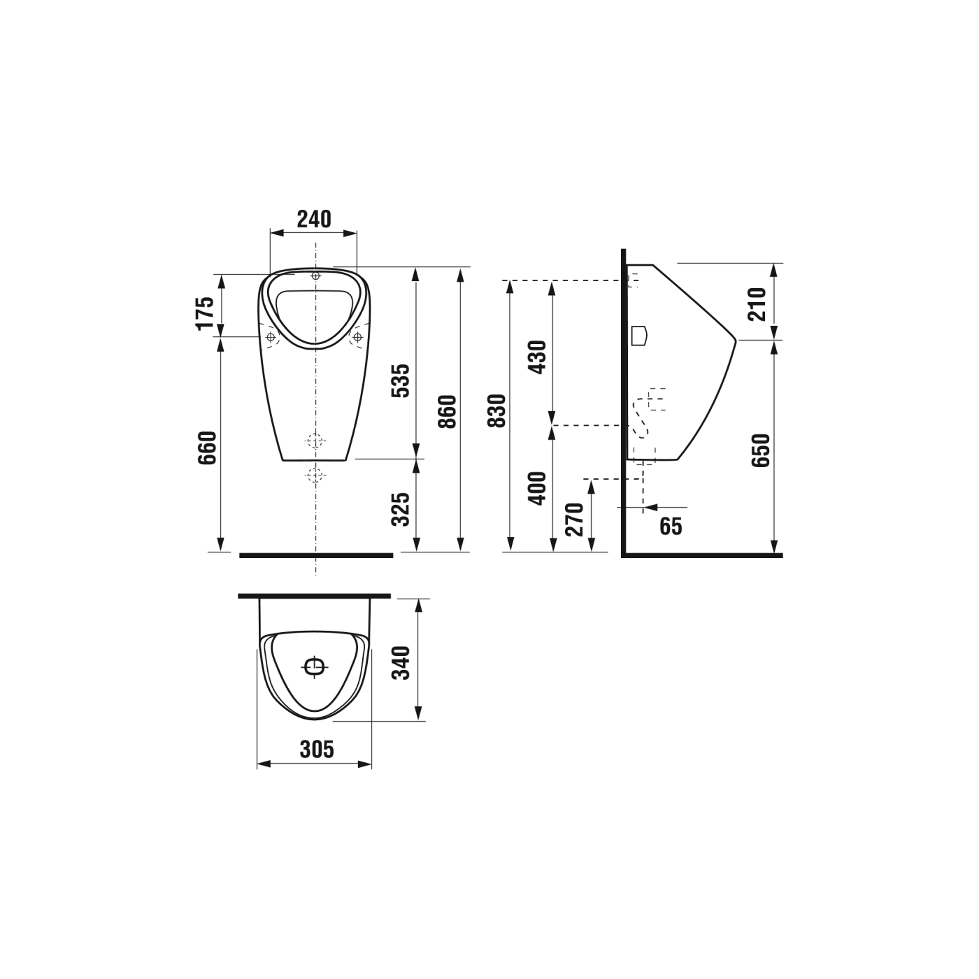 Jika Golem White pisoar 30,5x53x5x34 sa skrivenim dovodom, skrivenim odvodom i vidljivim kačenjem 8.4306.0.000.000.1