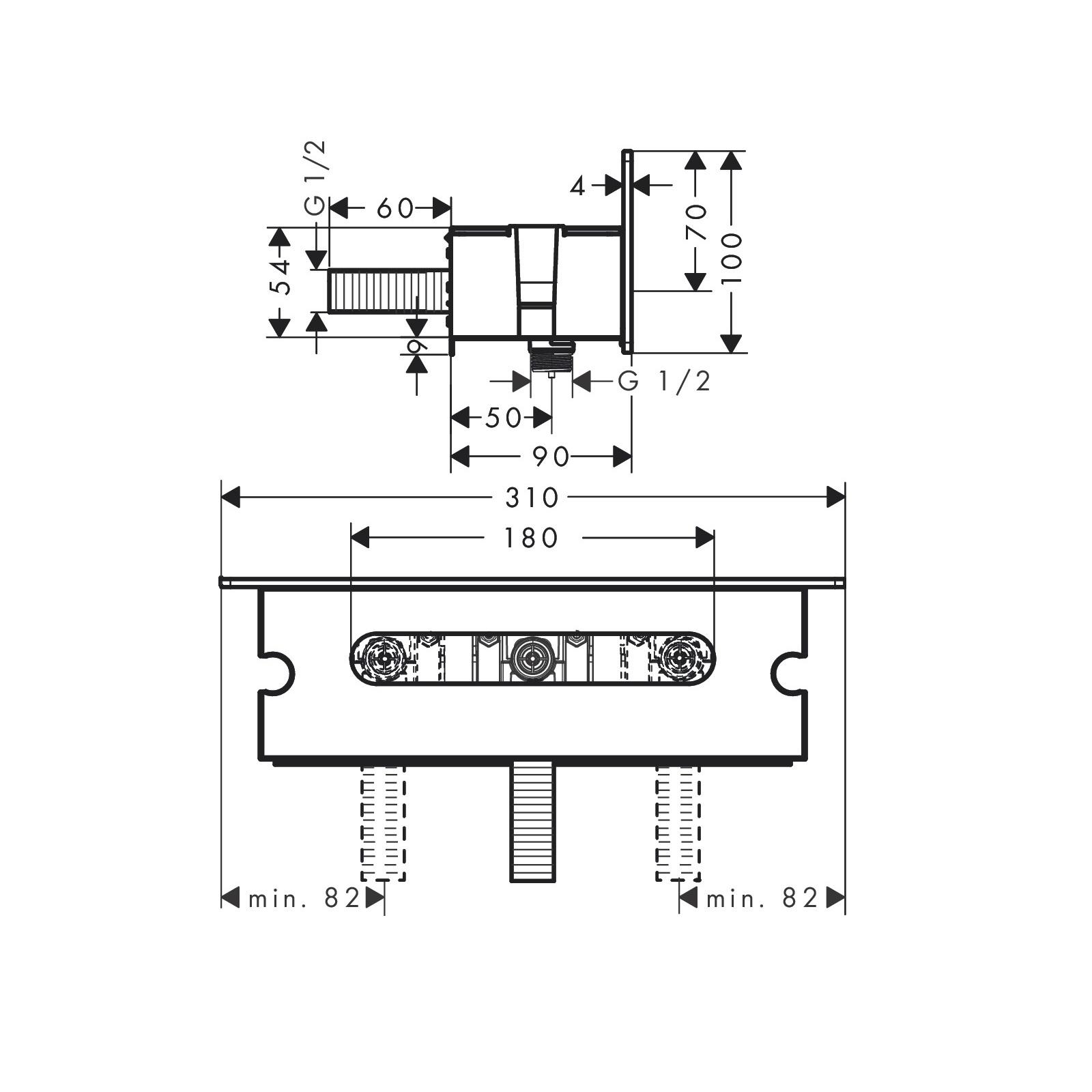 Hansgrohe FixFit Porter 300 White/Chrome zidni priključak za tuš creva sa držačem ručnog tuša i policom 26456400