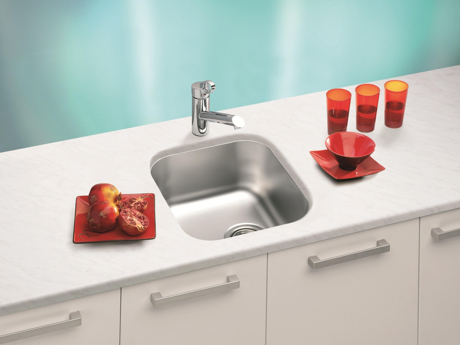 Alveus Variant 40 Satin Finish sudopera ugradna i podgradna četvrtasta prohromska 34x40x18 sa prelivom i odvodnim otvorom 1009392