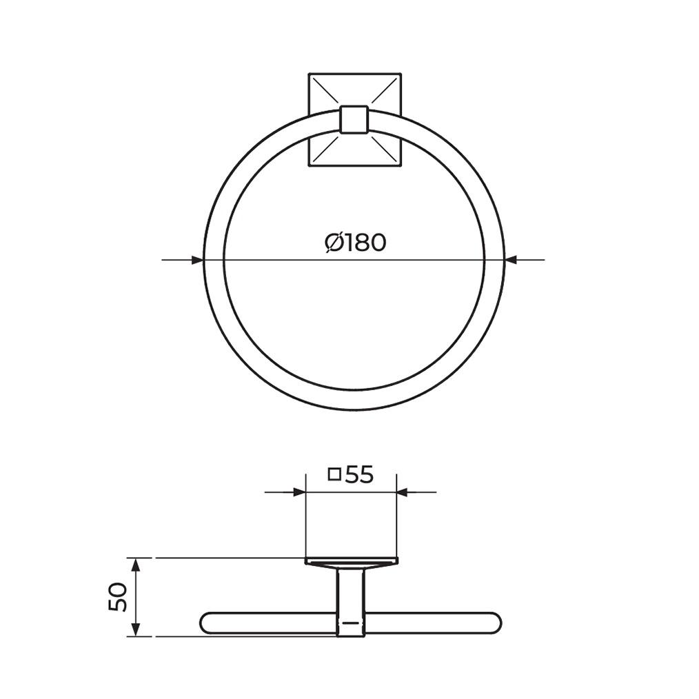 Rosan Smart Chrome držač peškira okrugli JA903