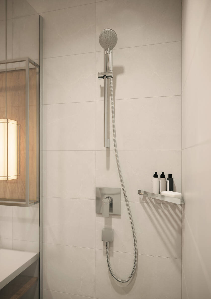 Hansgrohe FixFit Square Chrome priključak za crevo ručnog tuša sa nepovratnim ventilom 26455000