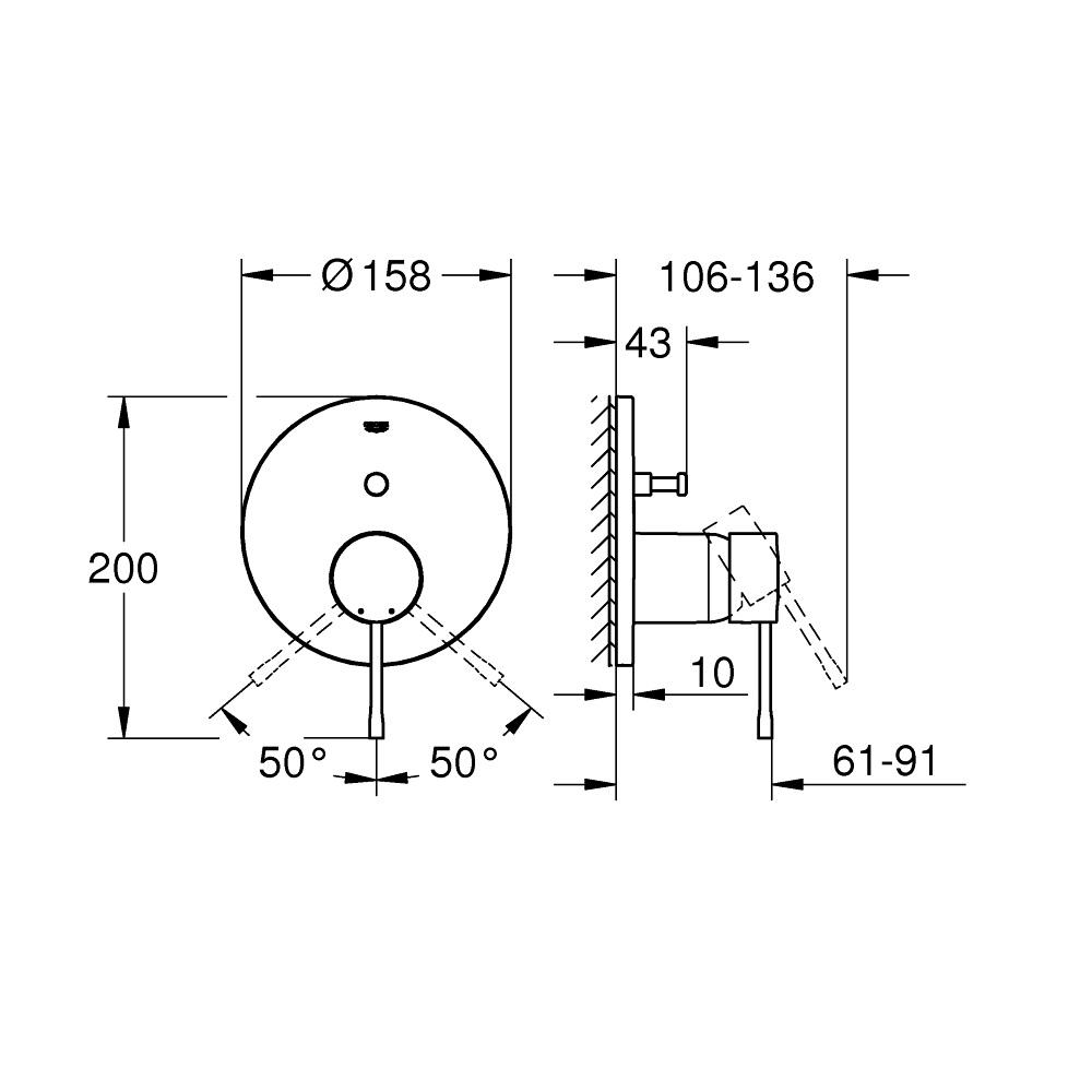 Grohe Essence Brushed Cool Sunrise mešač sa prebacivačem 24058GN1