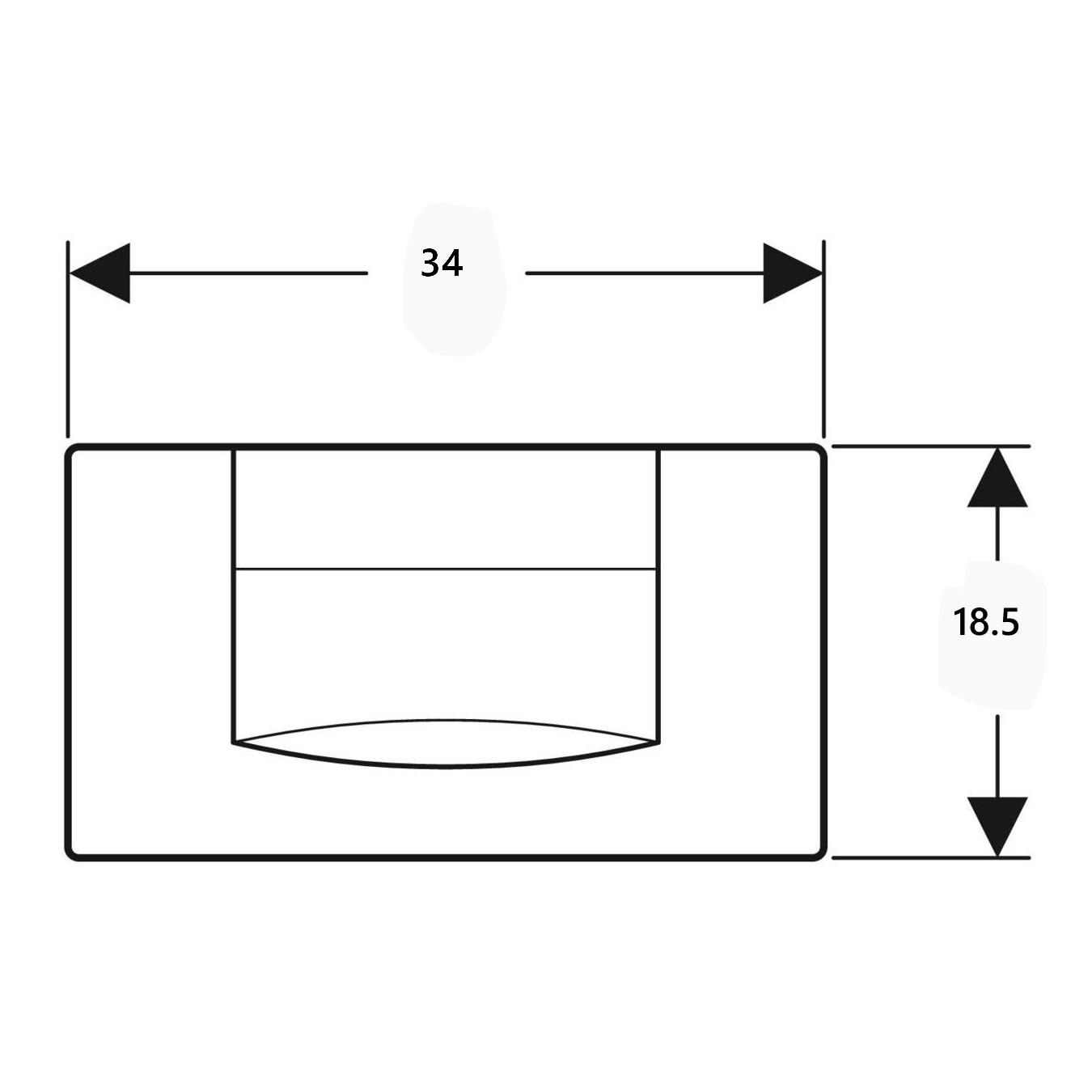 Geberit  Twinline 200F White taster za ugradne vodokotliće jednokoličinski četvrtasti 115.222.11.1