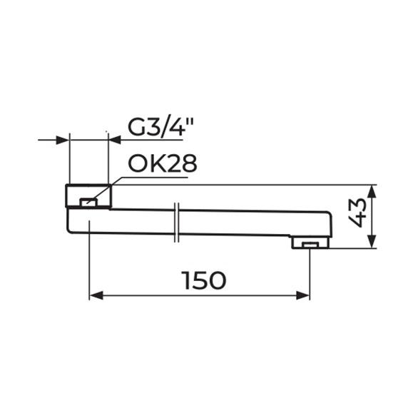 Rosan S 150 izliv za slavinu sa Neoperl HC perlatorom PIS150PIA