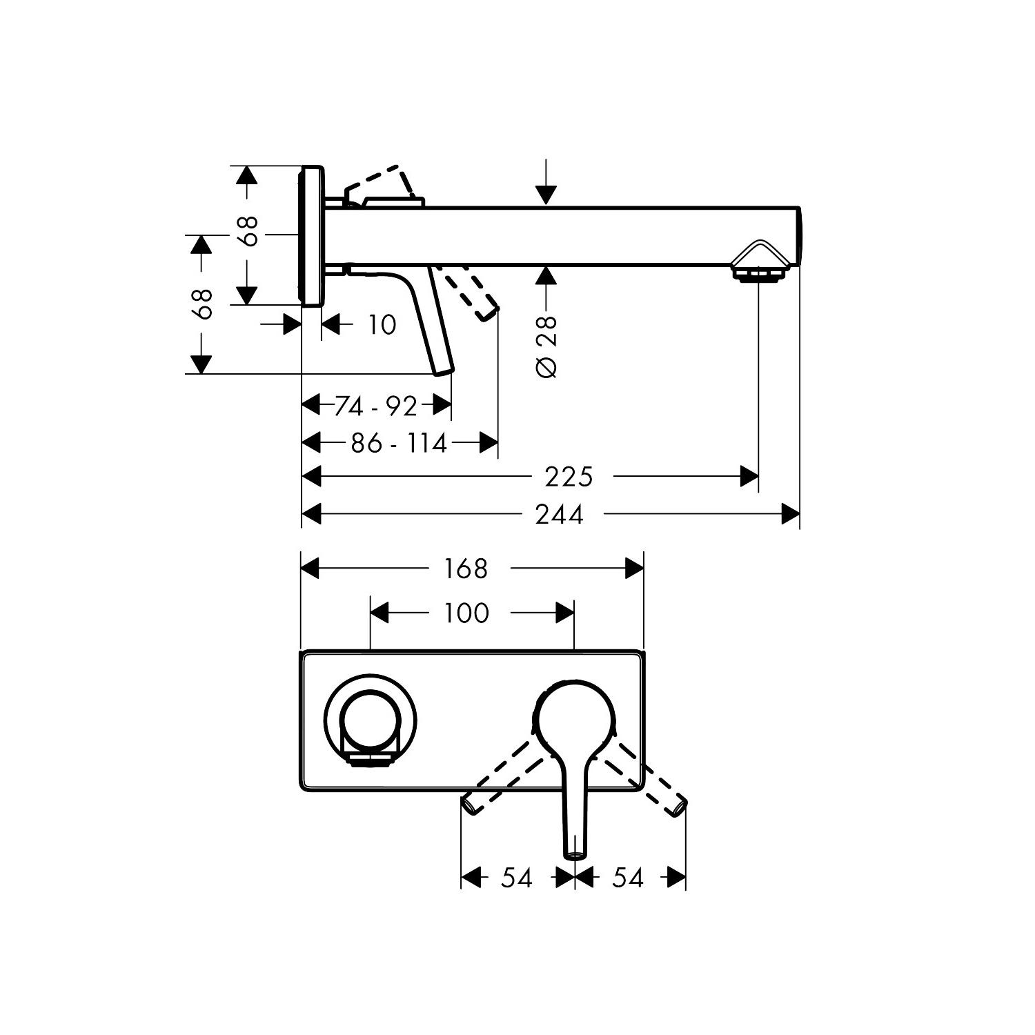 Hansgrohe Talis S 225 Chrome uzidna baterija (slavina) za umivaonik sa odlivnim ventilom sifona nezatvorivim 72111000