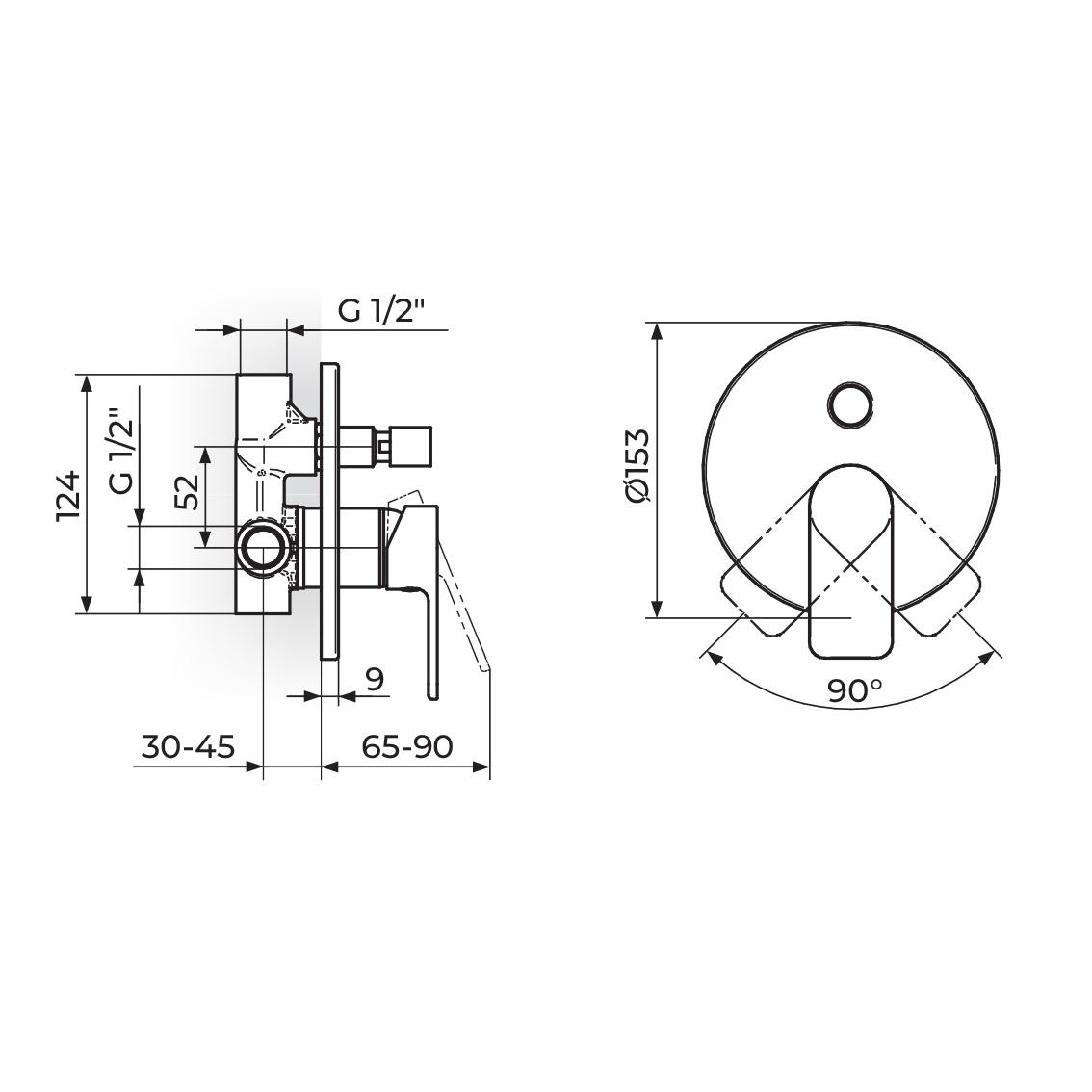 Rosan S2 Chrome mešač sa prebacivačem sa 2 funkcije (kompletan set) 231901