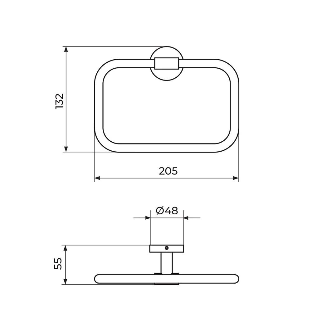 Rosan Zerro Chrome držač peškira prstenasti JZ903