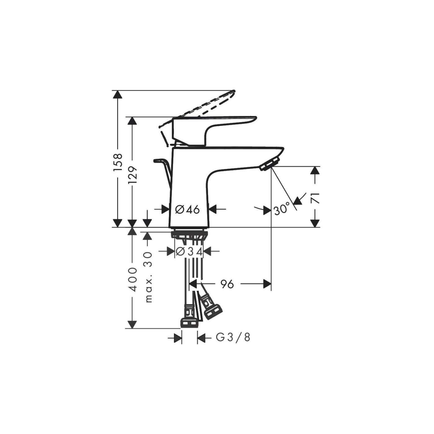 Hansgrohe Talis E 80 Chrome baterija (slavina) za umivaonik sa odlivnim ventilom sifona pop-up 71700000