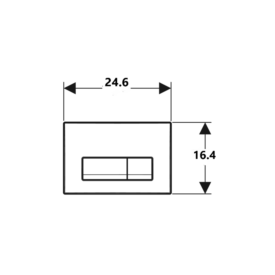 Geberit Delta50 Gloss Chrome taster za ugradne vodokotliće dvokoličinski četvrtasti 115.119.21.1
