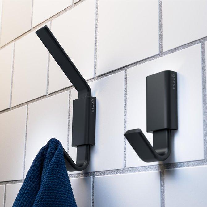 Geesa Frame Black kukica (vešalica) za peškir dupla 918415-06