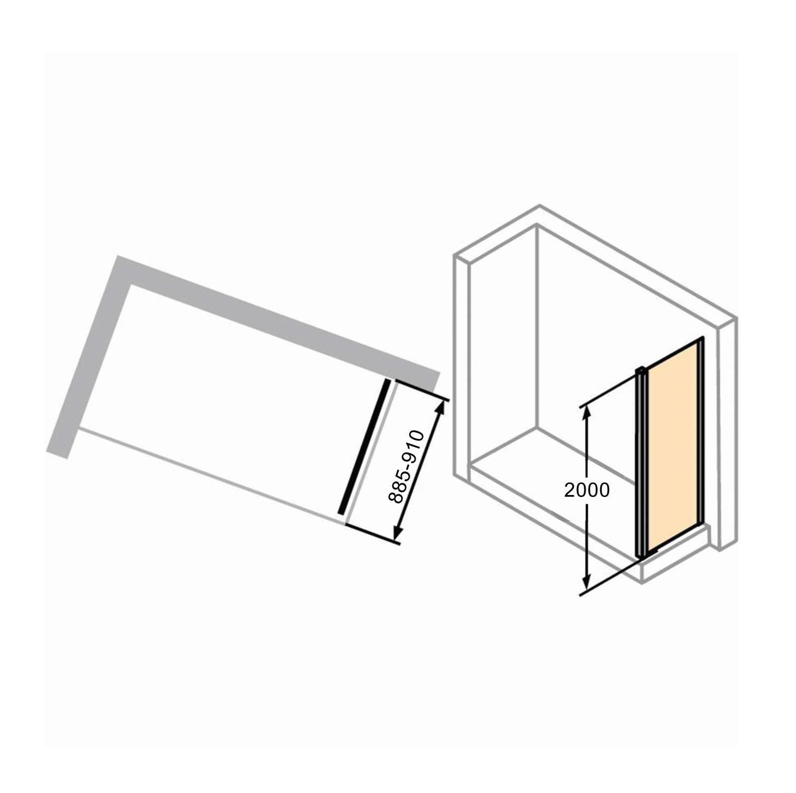 Hüppe Classics2 900 Silver fiksni panel visine 2000mm sa kaljenim providnim Anti-Plaque staklom debljine 4mm C20511.069.322