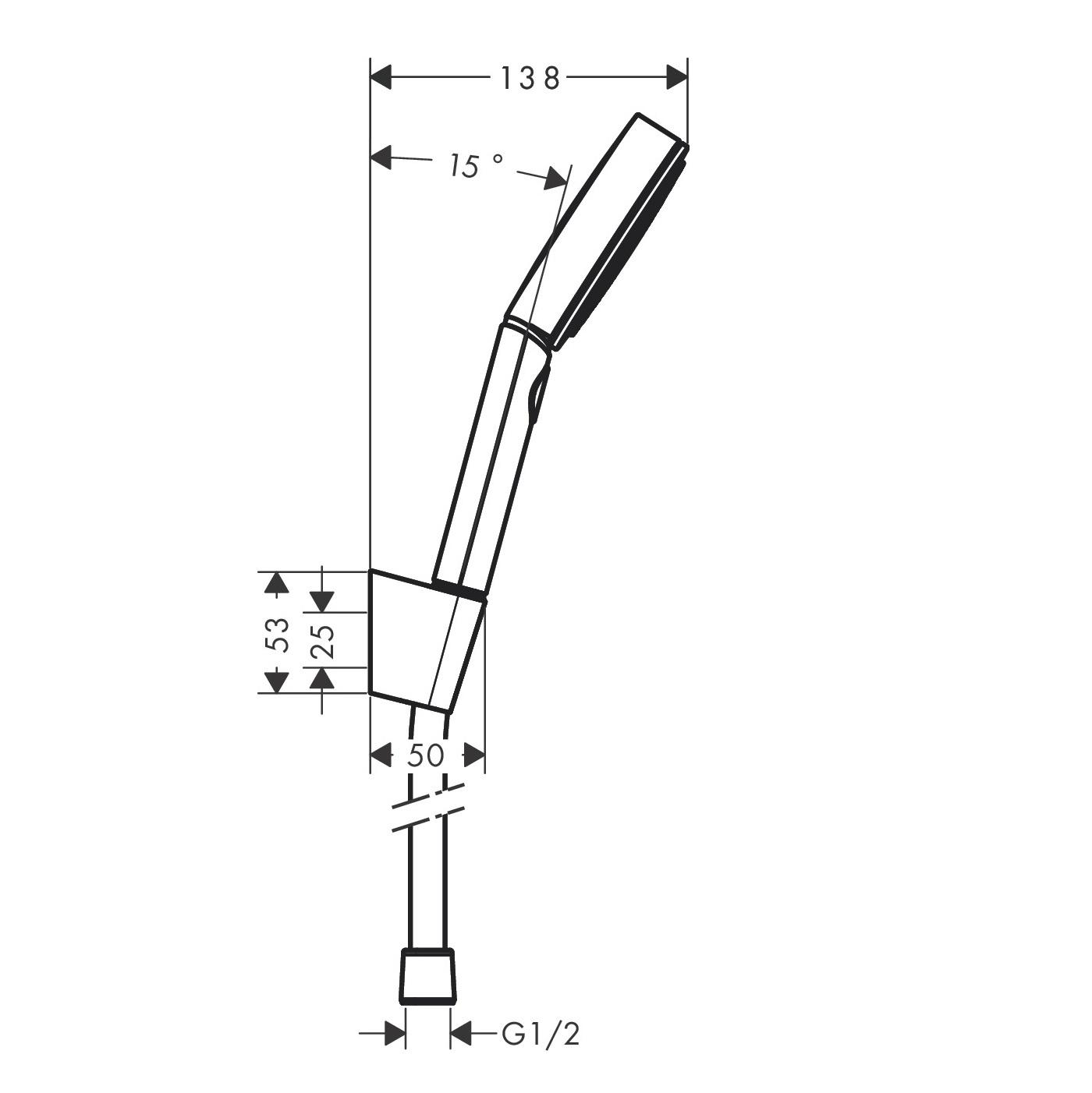 Hansgrohe Pulsify Select S Matt Black tuš set: ručni tuš sa 3 mlaza, držač za ručni tuš, Isiflex 1600 crevo za tuš 24303670