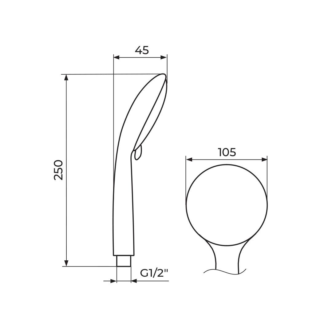 Rosan Dea Chrome ručni tuš sa 3+2 funkcije PTR3C8