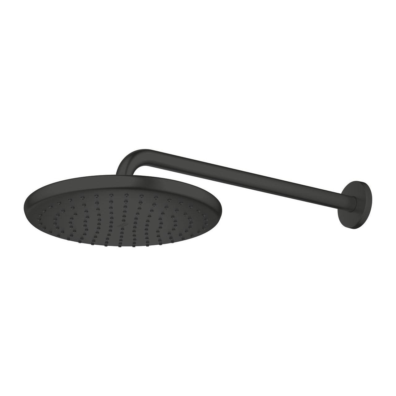 Grohe Tempesta 250 Phantom Black nadglavni tuš okrugli sa 1 mlazom i držačem nadglavnog tuša zidnim od  380mm 266682430