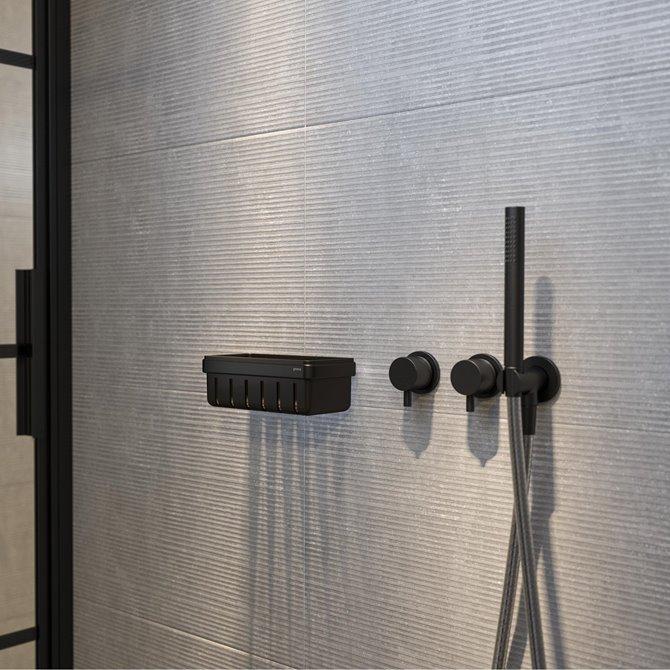 Geesa Frame 210 Black mrežasta korpa za tuš kabinu 918801-06-06