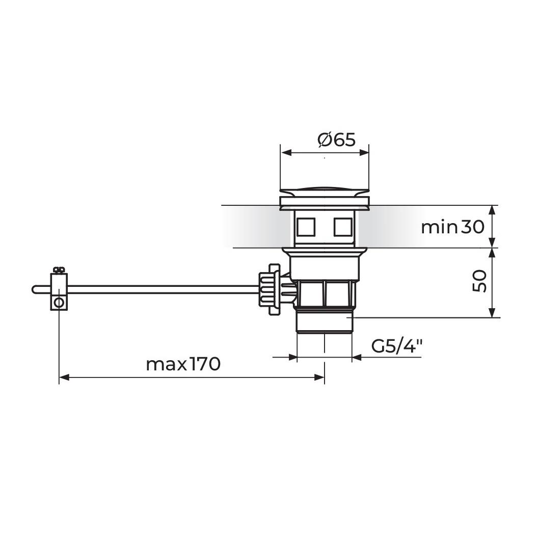 Rosan Chrome odlivni ventil sifona 5/4