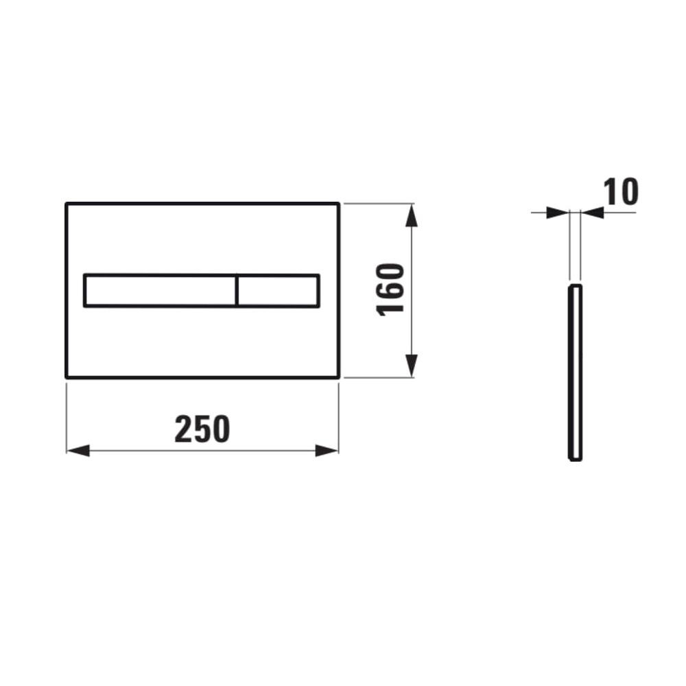 Laufen LIS Matt Black taster za ugradne vodokotliće dvokoličinski četvrtasti 8.9566.1.716.000.1
