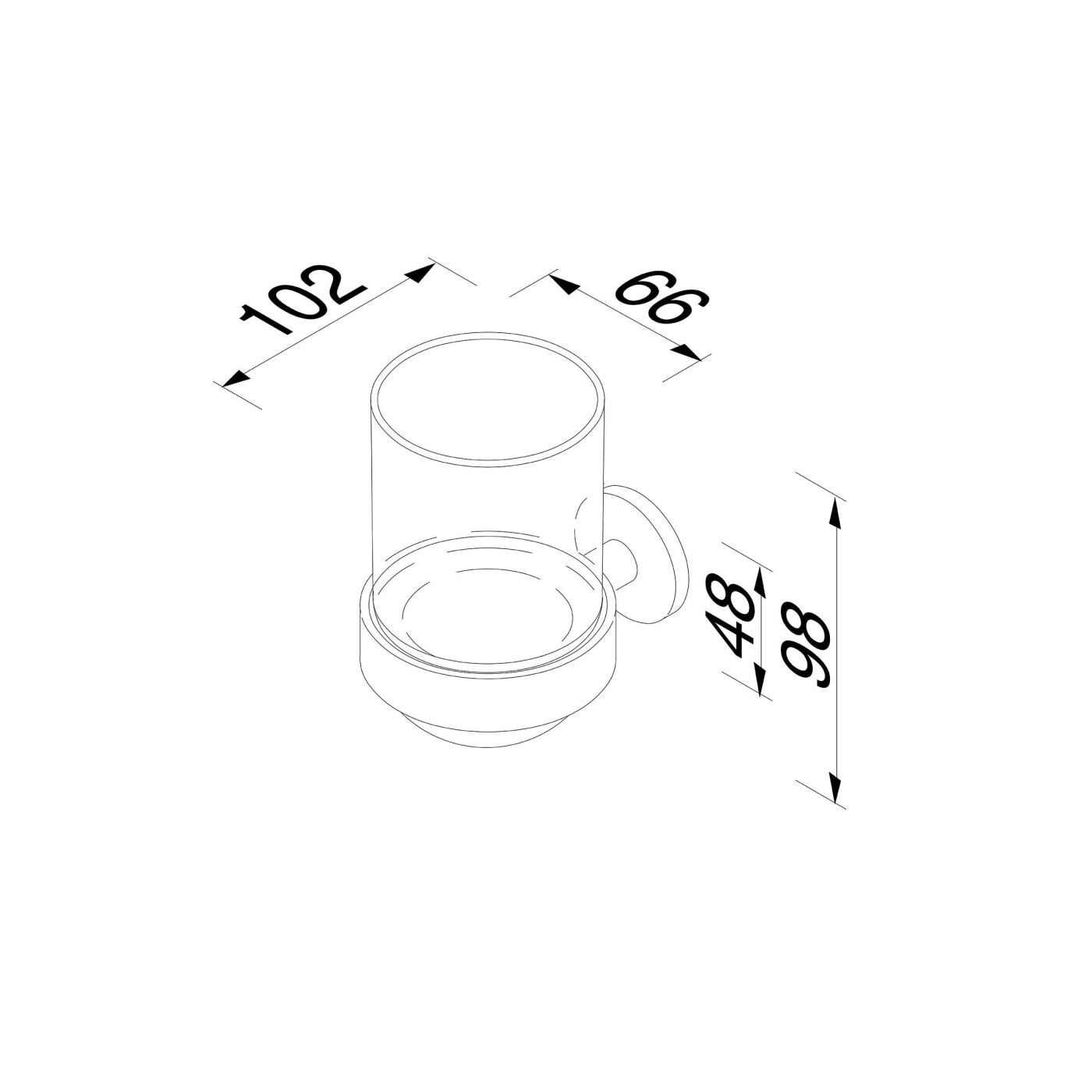 Geesa Nemox Black držač čaše i čaša  916502-06