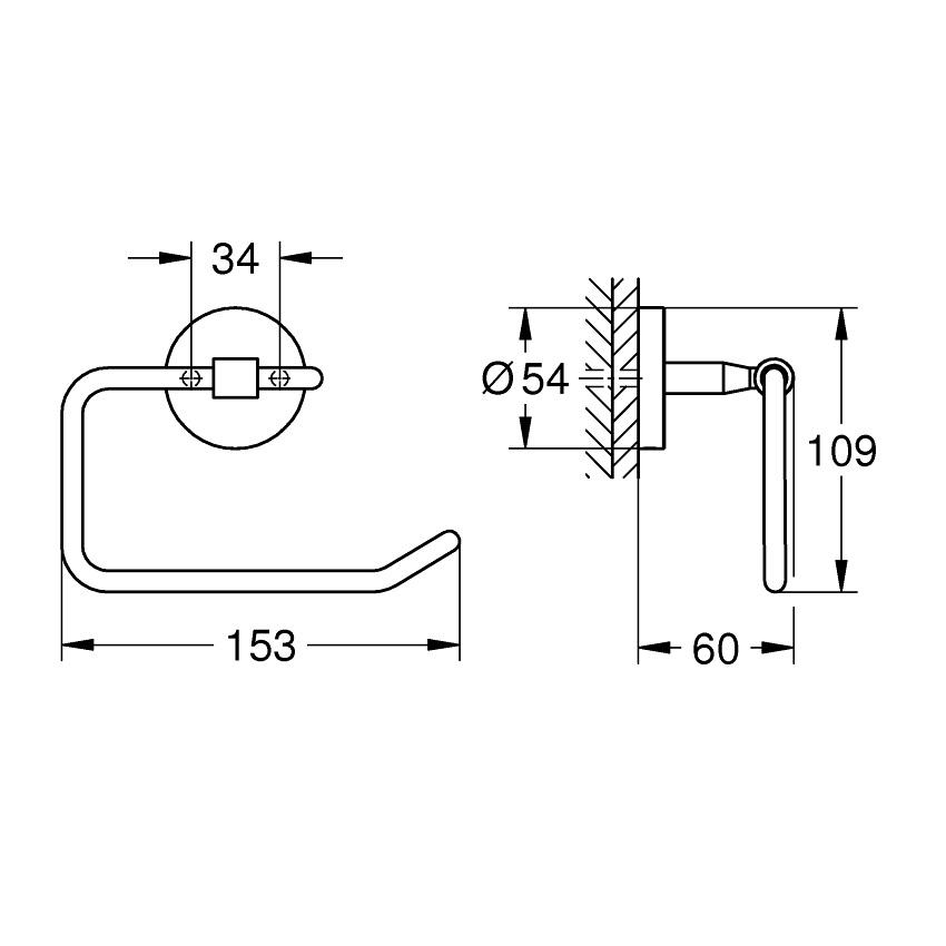 Grohe Bau Cosmopolitan Chrome držač toalet papira bez poklopca 40457001