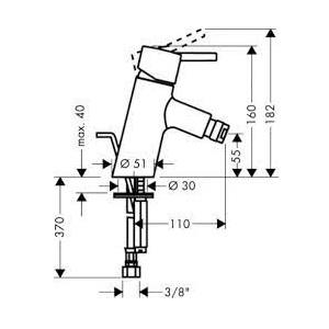 Hansgrohe Talis S 55 Chrome baterija (slavina) za bide sa odlivnim ventilom sifona pop-up 32222000