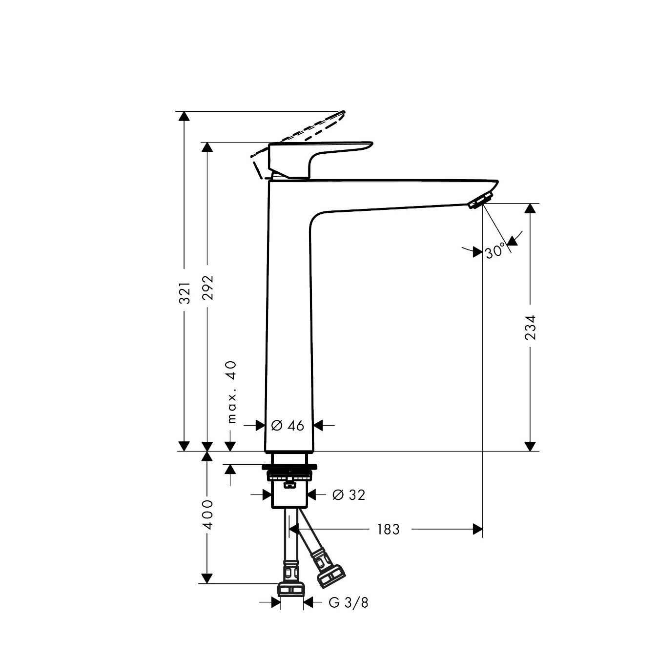 Hansgrohe Talis E 240 Chrome baterija (slavina) za umivaonik 71717000