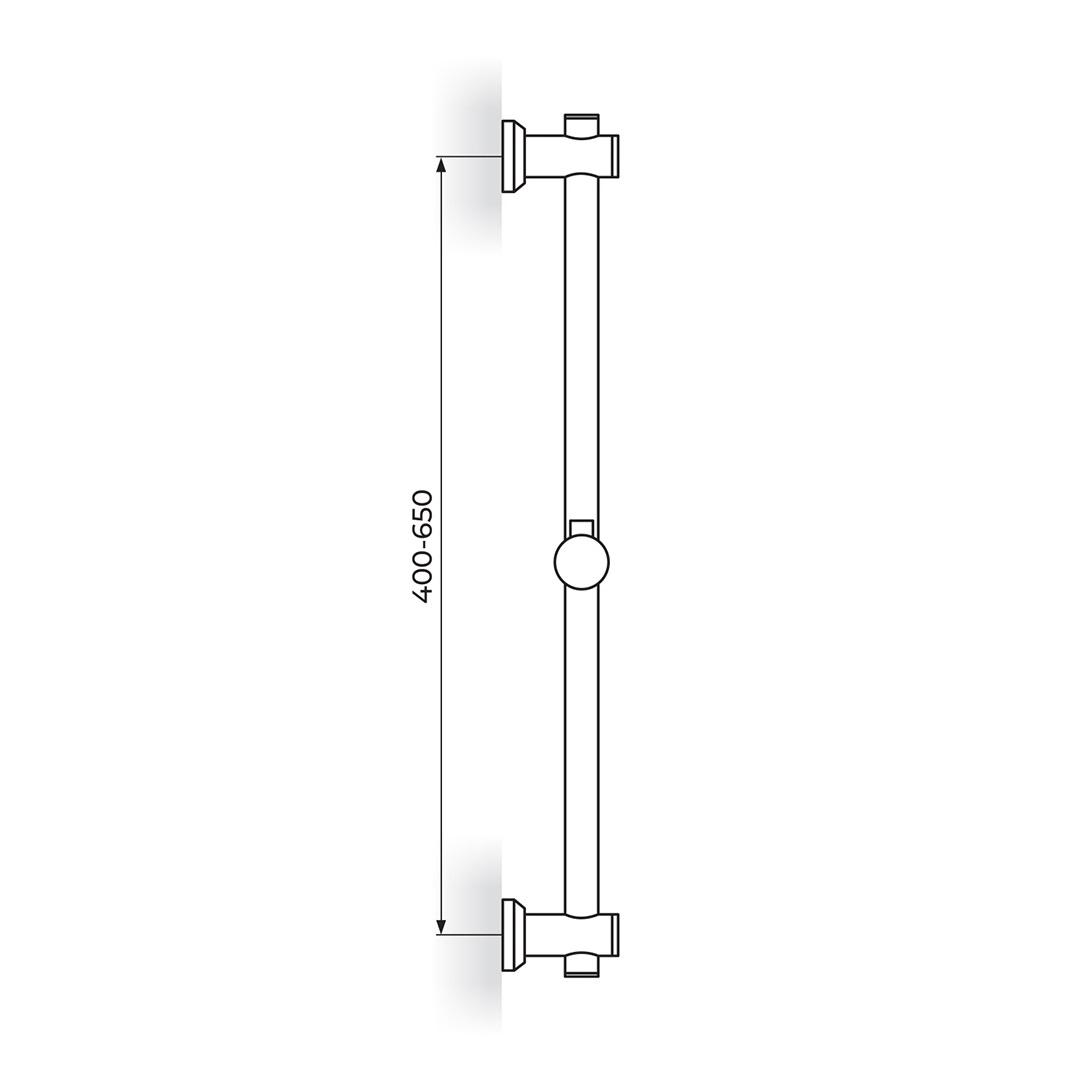 Rosan Dark 400-650 Black usponska šipka za tuš klizna PDTZS8D