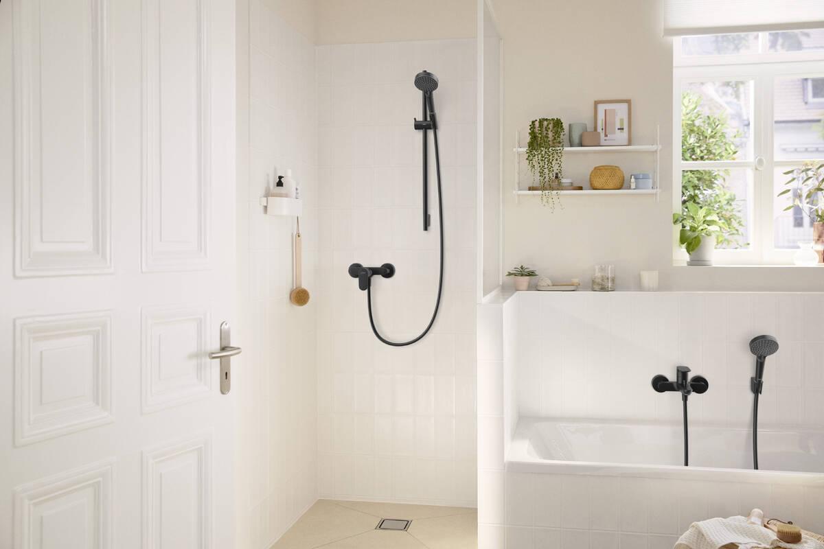 Hansgrohe Rebris S Matt Black baterija (slavina) za ručni tuš sa izlivom 72440670