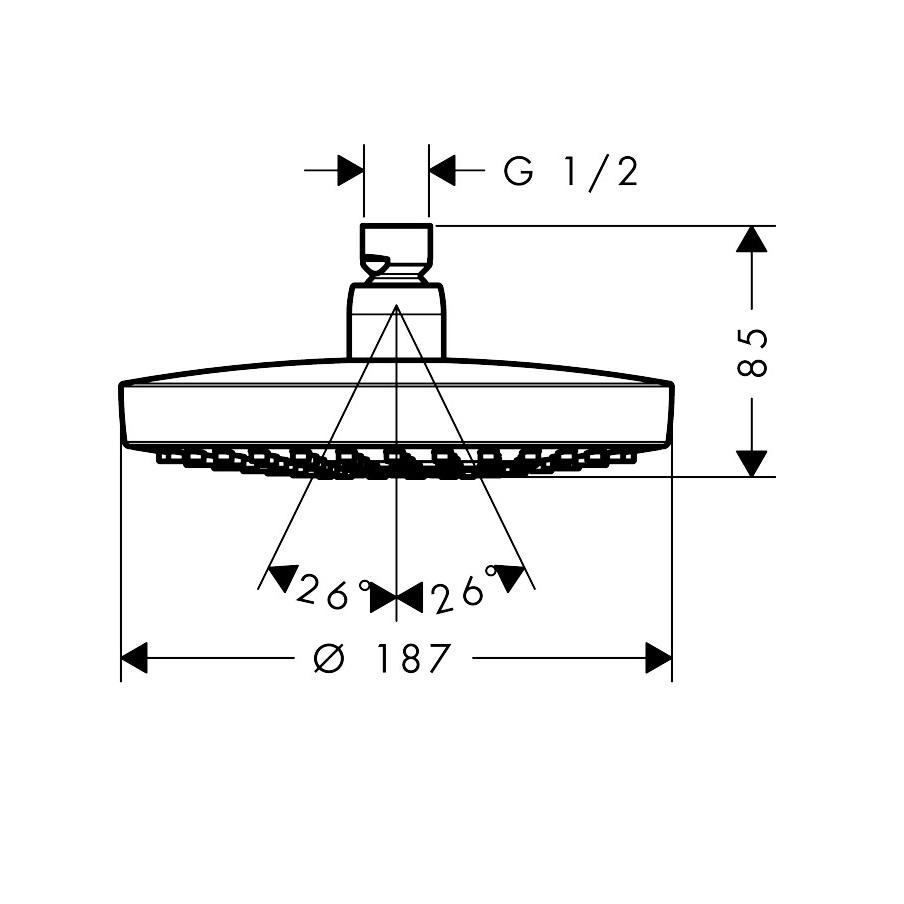 Hansgrohe Croma Select S 190 White/Chrome nadglavni tuš sa 2 mlaza 26522400