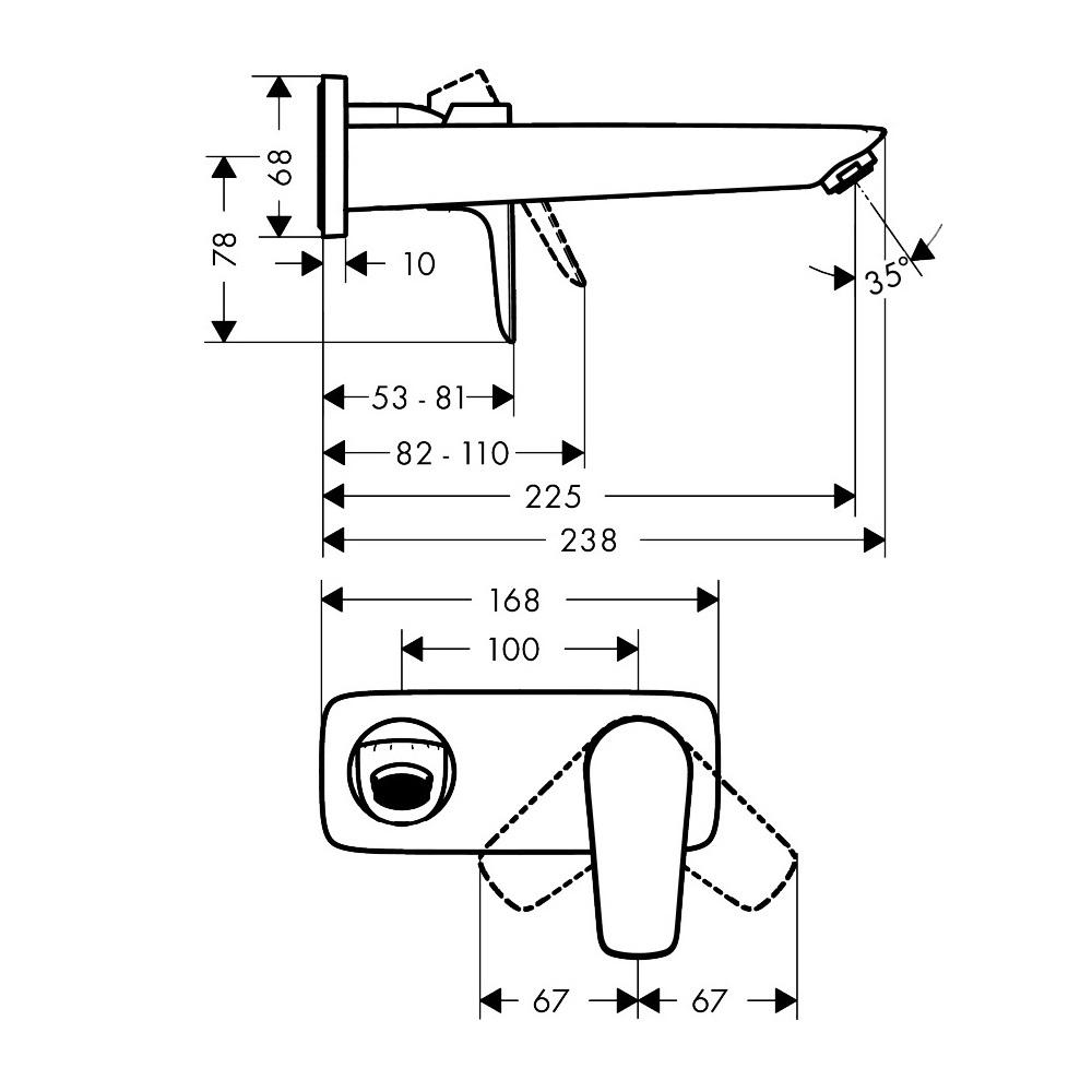 Hansgrohe Talis E 225 Polished Gold Optic uzidna baterija (slavina) za umivaonik sa odlivnim ventilom sifona nezatvorivim 71734990