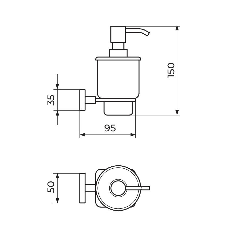 Rosan Quadro Chrome dozer tečnog sapuna sa držačem konzolni JQ910