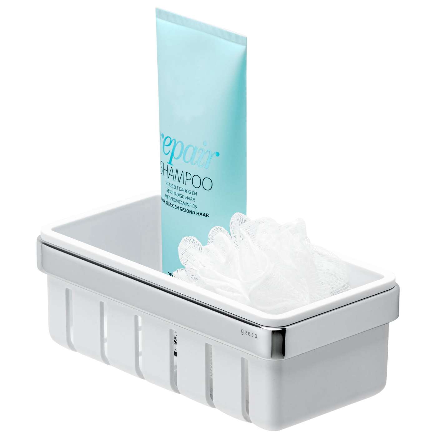 Geesa Frame 210 White/Chrome mrežasta korpa za tuš kabinu 918801-02