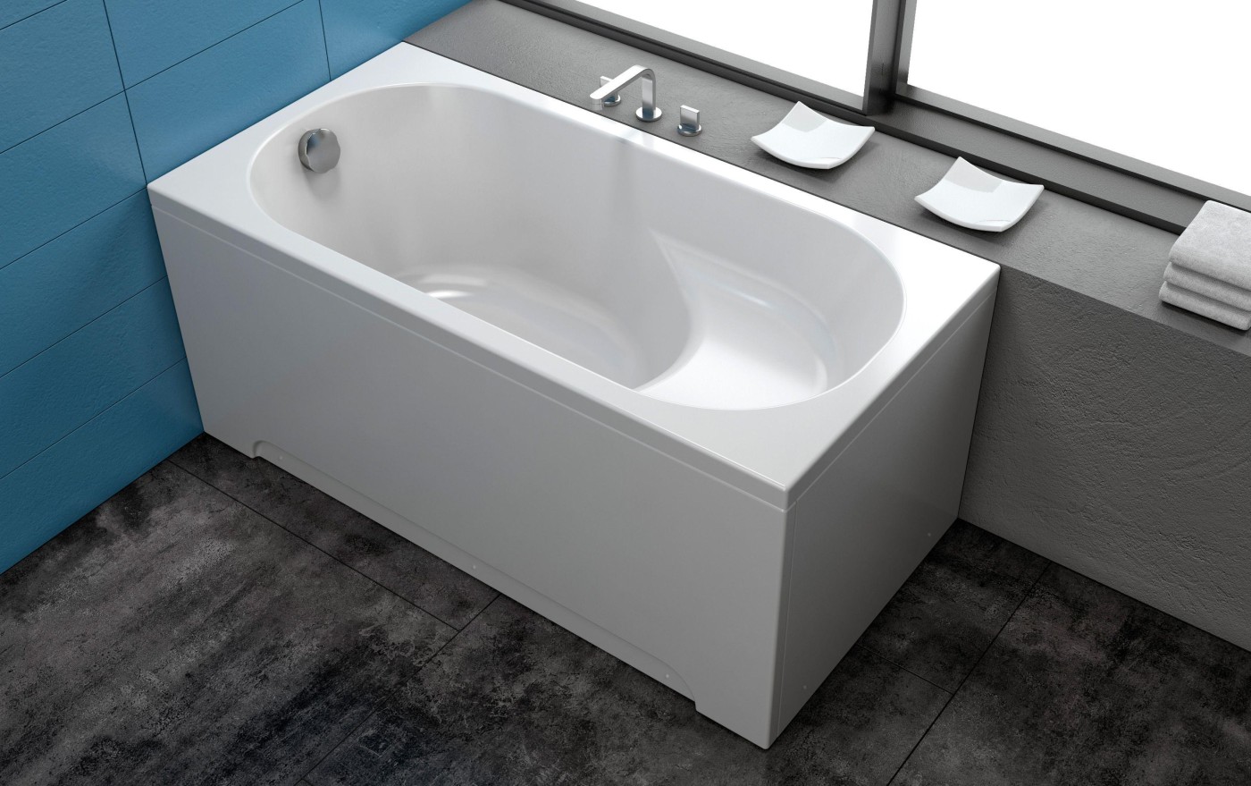 Kolpa San Evelin/Tamia White 140x70 kraća i duža obloga i postolje (podkonstrukcija) za kade za kupanje četvrtaste visine oko 57cm 572970