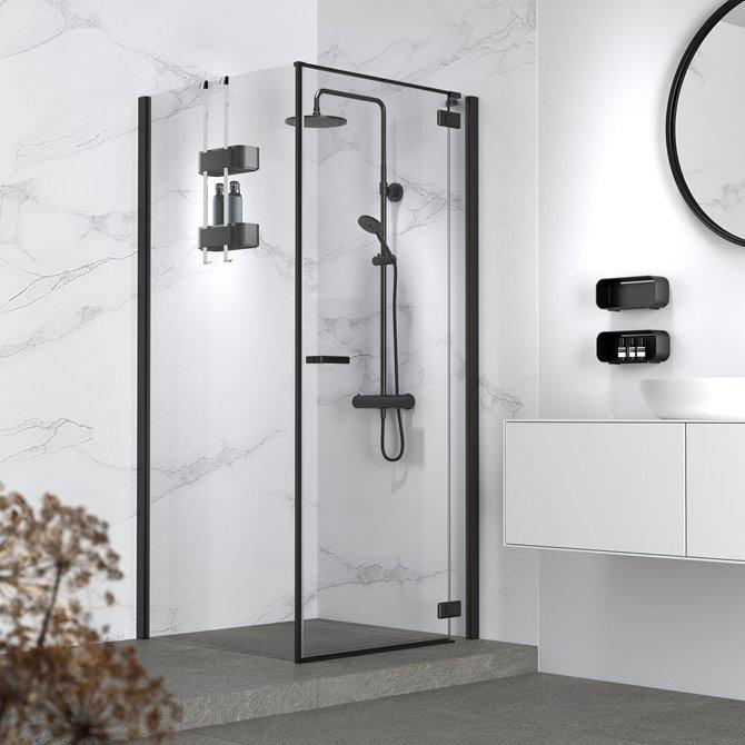 Geesa Frame Black/Chrome polica za kabinu dupla 918902-02-06