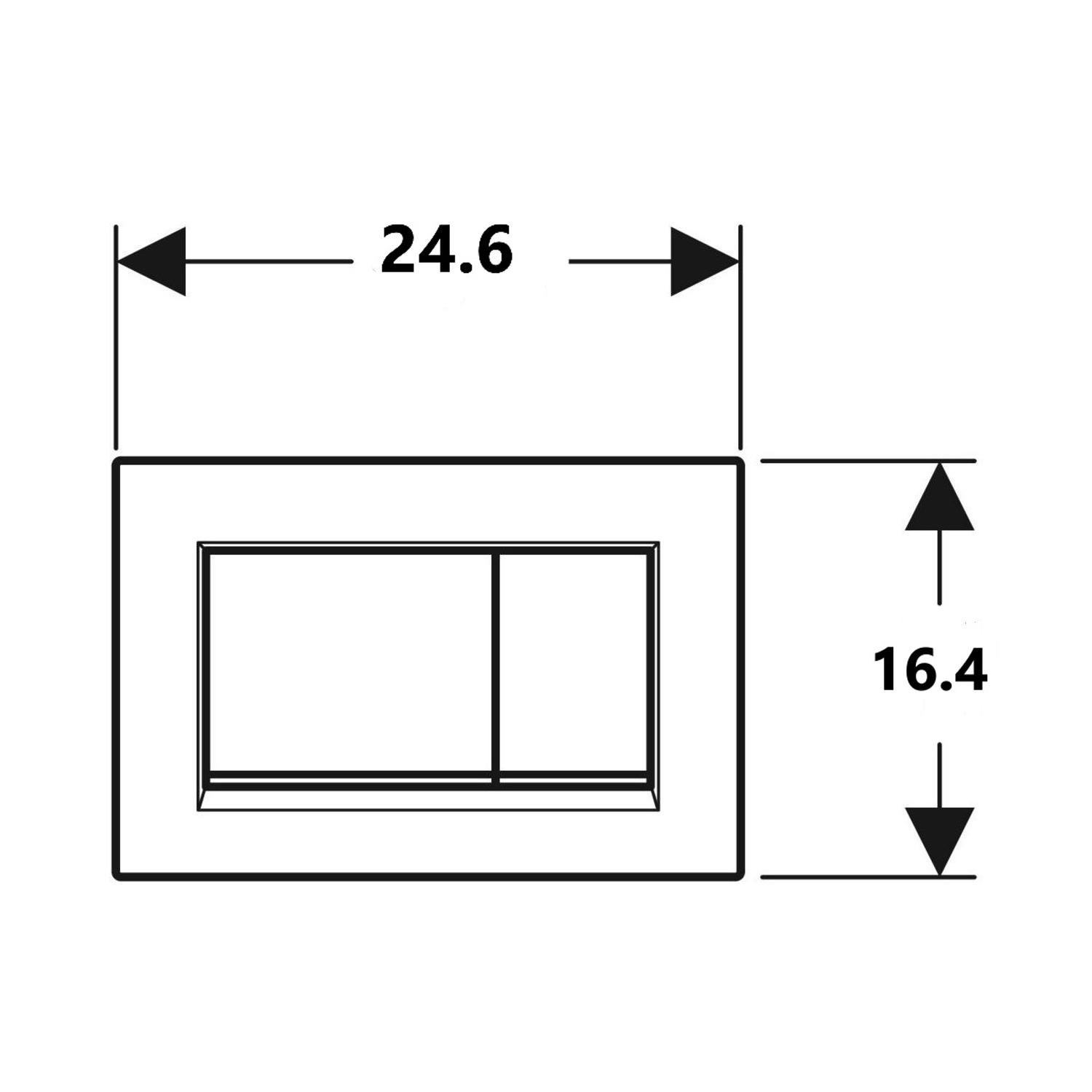 Geberit Sigma30 Matt Chrome / Gloss Chrome taster za ugradne vodokotliće dvokoličinski četvrtasti 115.883.KN.1/115.883.JQ.1