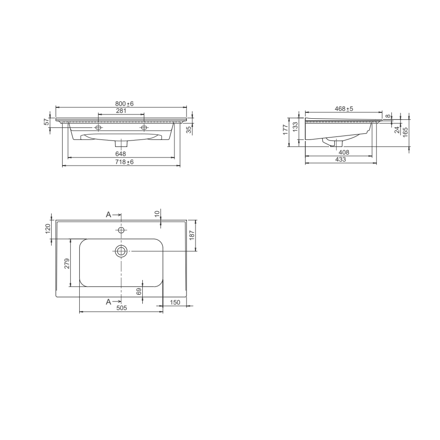 Turkuaz CeraStyle Blue White umivaonik (lavabo) 60x47x2,4 konzolni sa rupom za bateriju i prelivom 42000U