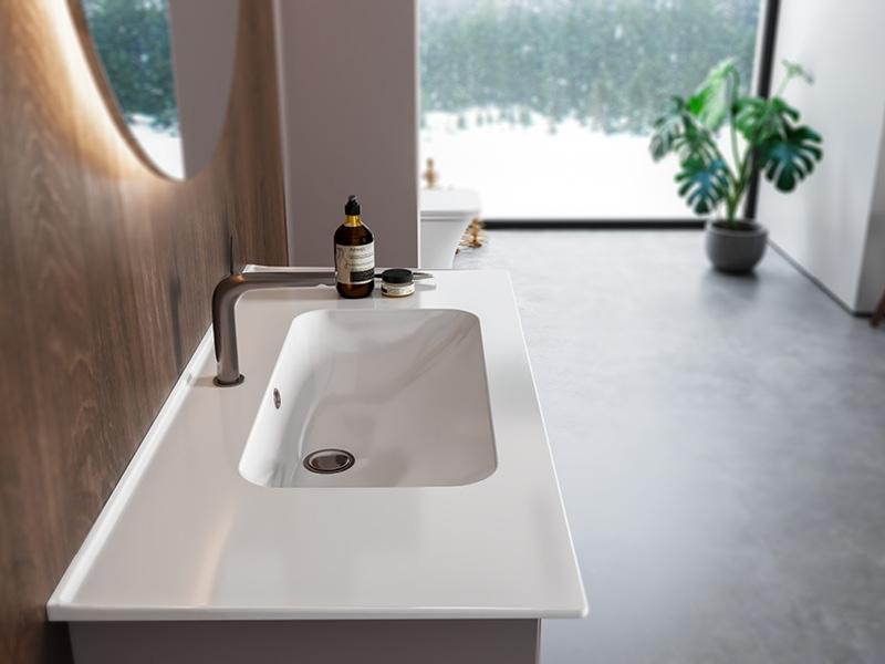 Turkuaz CeraStyle Blue White umivaonik (lavabo) 50x36,5x2,4 konzolni sa rupom za bateriju i prelivom 41900U