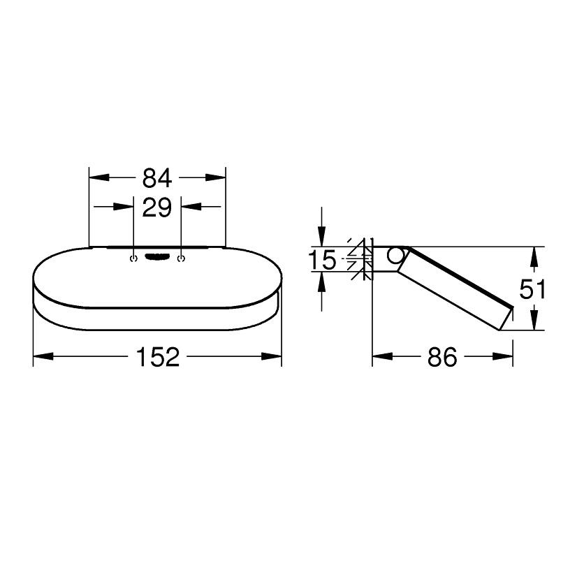 Grohe Selection 150/85 Chrome držač rolne toalet papira sa poklopcem zidni 41069000