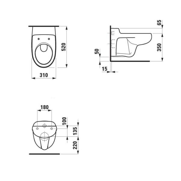 Laufen Florakids White WC šolja za decu 31x52x30 konzolna 8.2003.1.000.000.1