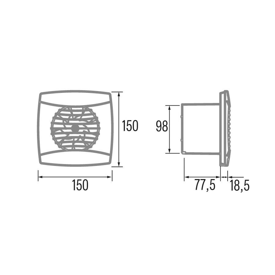 Cata UC-10 STD Black kupatilski ventilator 01256000