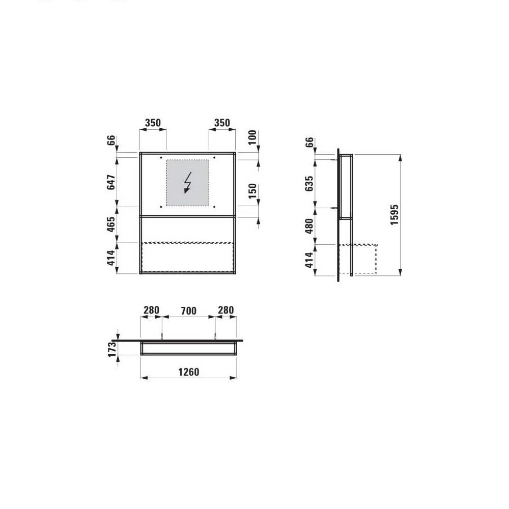 Laufen Il Bagno Alessi Havanna ogledalo 126x17,3x159,5 sa osvetljenim okvirom 4.3050.0.097.271.1